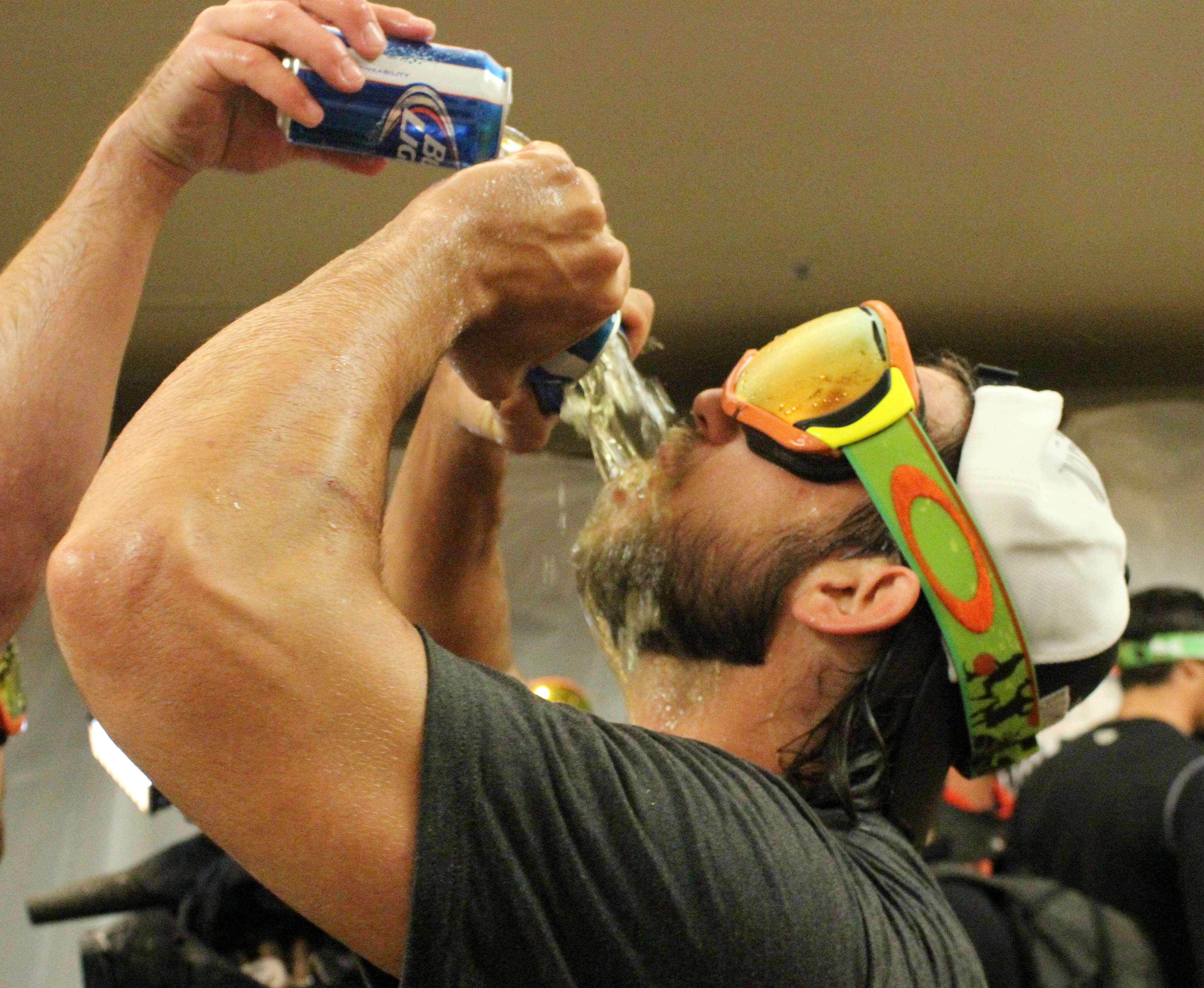 Romo Chugging Beer