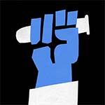 A fist holding a test tube
